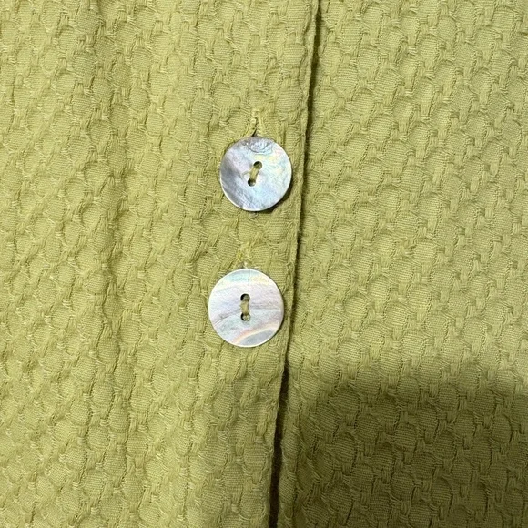 Habitat Soft Yellow Textured Button-Down Shirt/Jacket. Mother of Pearl Buttons. - Picture 2 of 10